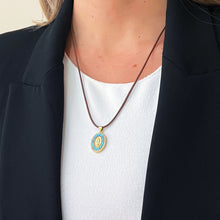 Load image into Gallery viewer, Symbol of Spiritual Connection Turquoise Religious Choker
