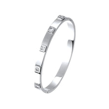 Load image into Gallery viewer, Square Cz Silver Bangle
