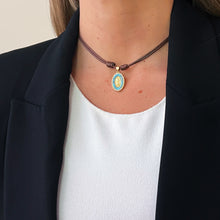 Load image into Gallery viewer, Symbol of Spiritual Connection Turquoise Religious Choker
