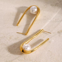 Load image into Gallery viewer, U Pearl Earrings
