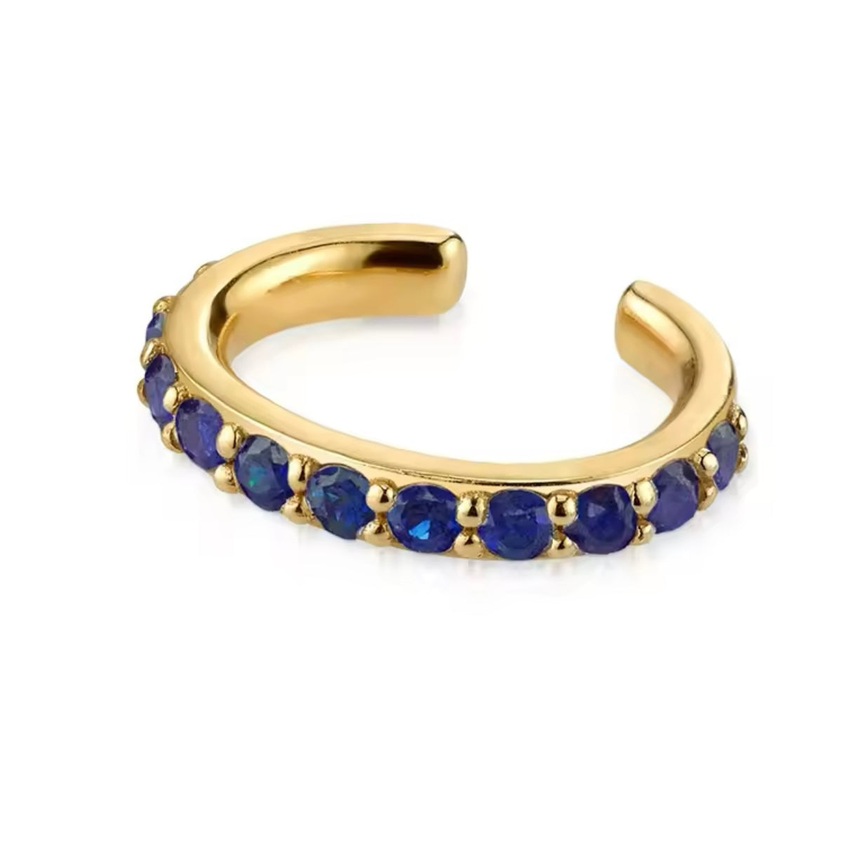 Sapphire Cz Ear Cuff Gold