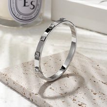 Load image into Gallery viewer, Square Cz Silver Bangle
