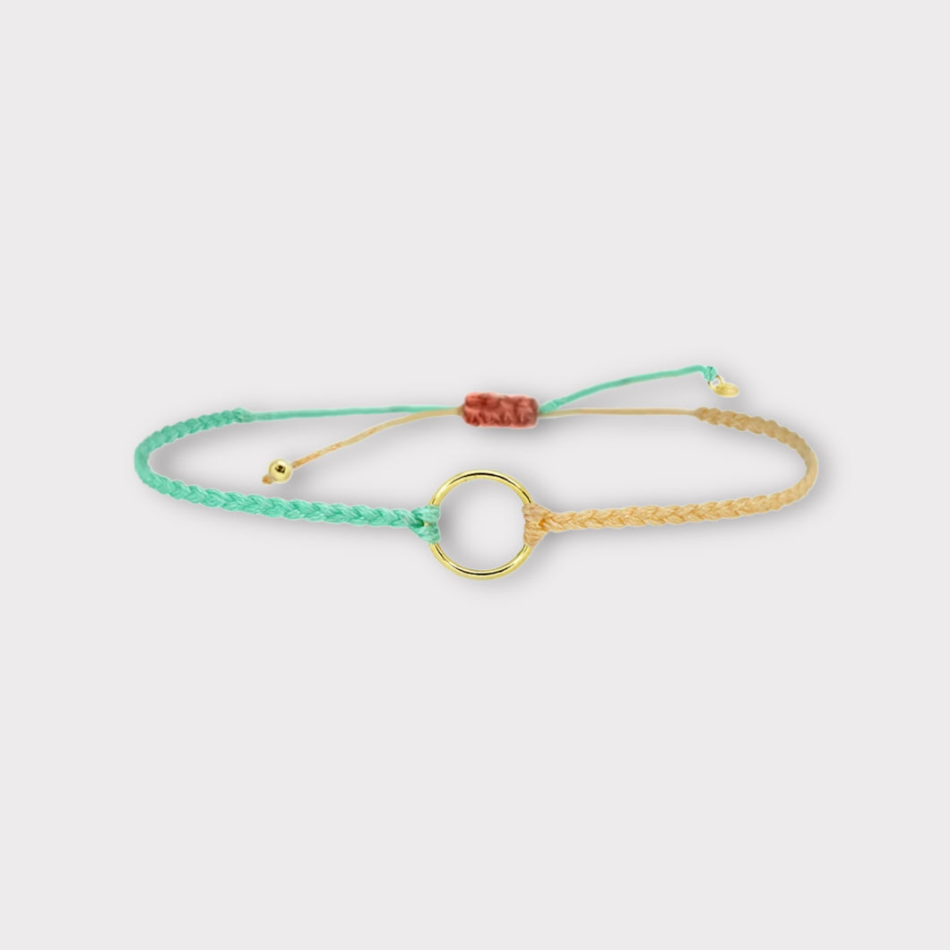 Peach Turquoise Circle Bracelet