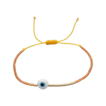 Load image into Gallery viewer, Orange Evil Eye Beaded Bracelet
