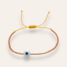 Load image into Gallery viewer, Orange Evil Eye Beaded Bracelet
