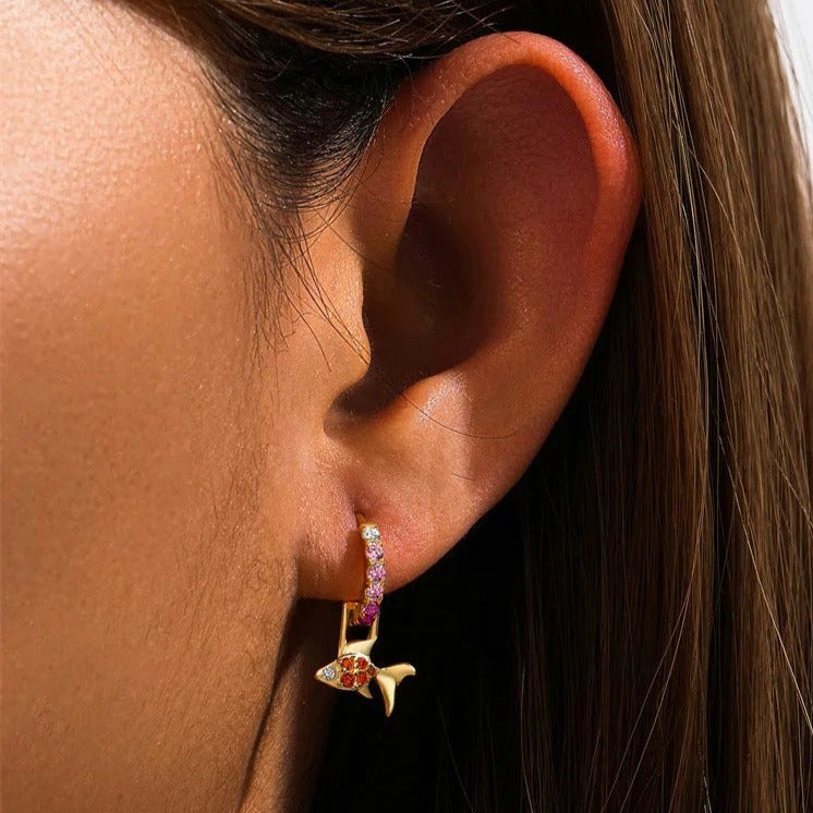 Fish Hoop Earrings