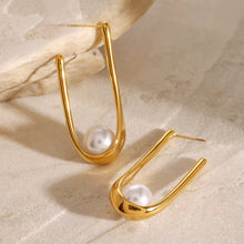 Load image into Gallery viewer, U Pearl Earrings
