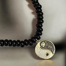 Load image into Gallery viewer, Balance, Harmony &amp; Protection - Yin Yang Black Bead Necklace
