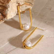 Load image into Gallery viewer, U Pearl Earrings
