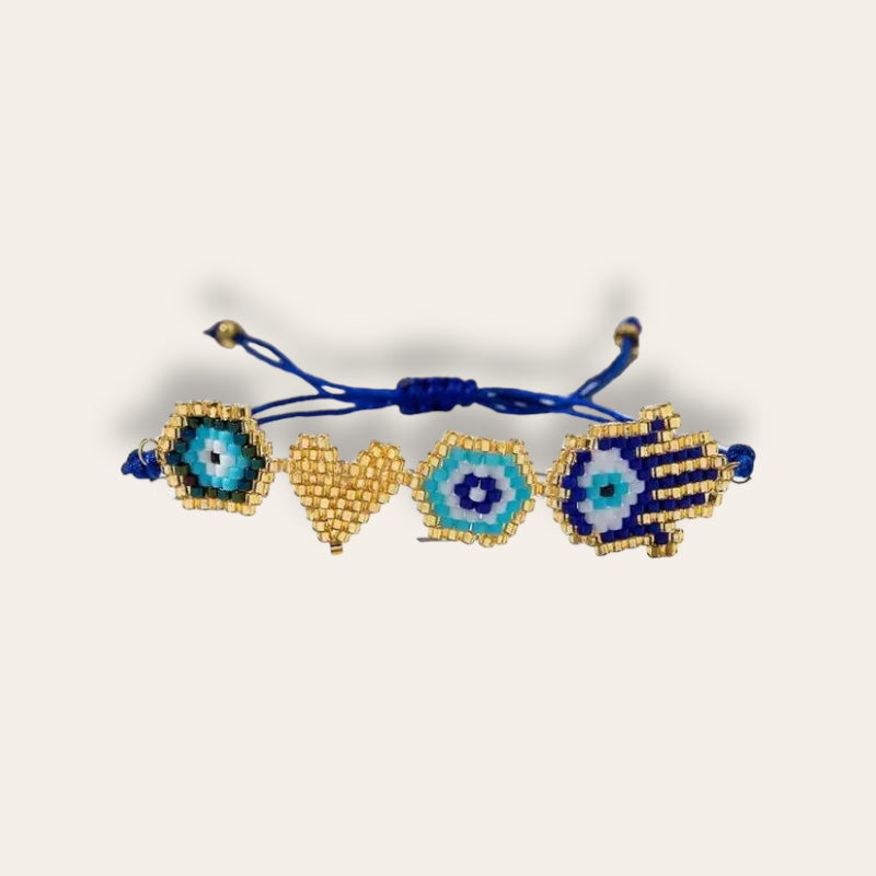 Blue Miyuki Lucky Charm Bracelet