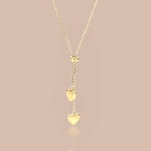 Load image into Gallery viewer, Lariat Double Heart Necklace
