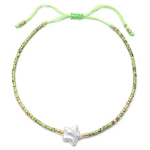 Load image into Gallery viewer, Green Beaded Star Pearl Bracelet 💧
