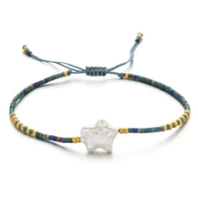 Load image into Gallery viewer, Iridescent Blue Pearl Star Beaded Bracelet 💧
