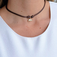 Load image into Gallery viewer, Symbol of Strength &amp; Luck - 14k Solid Gold Elephant Cord Necklace
