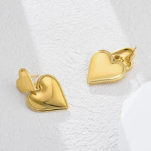 Load image into Gallery viewer, Double Heart Earrings Gold
