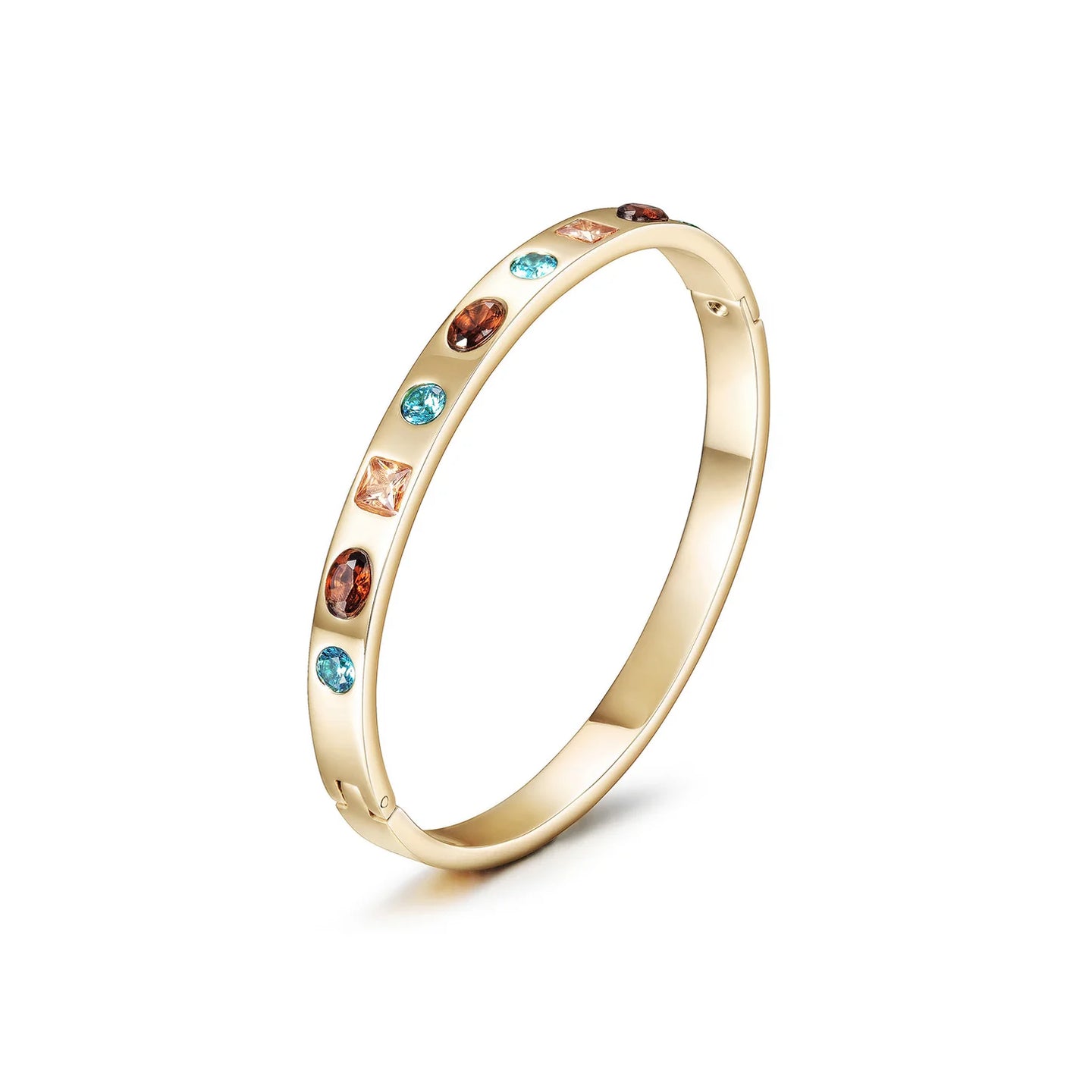 Colorful Cz Hinge Bangle