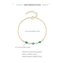 Load image into Gallery viewer, Emerald Cz Chain Bracelet
