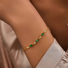 Load image into Gallery viewer, Emerald Cz Chain Bracelet
