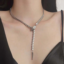 Load image into Gallery viewer, Lariat Snake Chain Necklace draped elegantly, showcasing its waterproof and tarnish-free features
