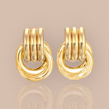 Load image into Gallery viewer, Gold Knot Circle Earrings
