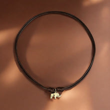 Load image into Gallery viewer, Symbol of Strength &amp; Luck - 14k Solid Gold Elephant Cord Necklace
