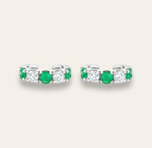 Load image into Gallery viewer, Emerald Cz Ear Cuff Silver

