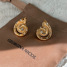 Load image into Gallery viewer, Cz Seashell Earrings Gold Tarnish Free Summer Jewelry 2024 
