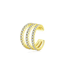 Load image into Gallery viewer, Dainty triple CZ ear cuff, 18k gold-plated over sterling silver.
