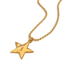 Load image into Gallery viewer, Flat Star Pendant Necklace in 18k gold plated stainless steel, minimalist design
