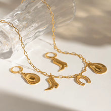 Load image into Gallery viewer, Western-themed Cowgirl Multi Charm Necklace featuring detailed gold charms
