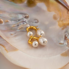 Load image into Gallery viewer, Statement Pearl Earrings, Non Tarnish, Stainless Steel
