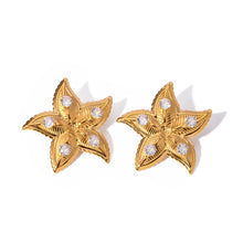 Load image into Gallery viewer, Cz Big Starfish Earrings Gold Trendy Jewelry 2024 Summer Beach 
