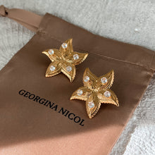 Load image into Gallery viewer, Cz Big Starfish Earrings Gold Trendy Jewelry 2024 Summer Beach 
